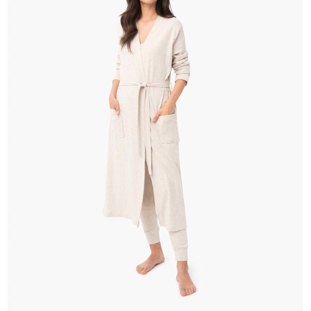 NEW UNDER THE CANOPY organic cotton robe in oatmeal